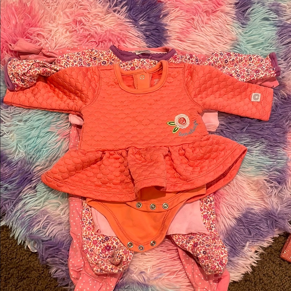Boppy Coral and Pink Kids One Piece Footies